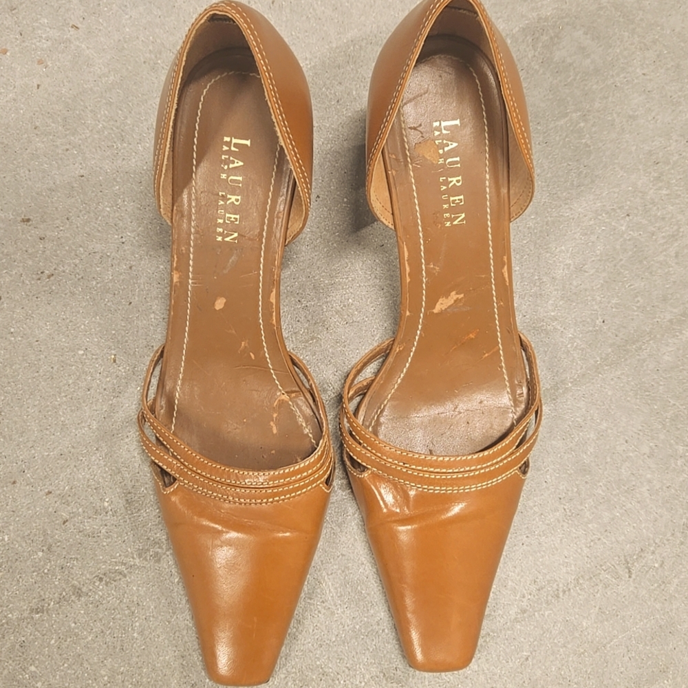 Lauren By Ralph Lauren Tan Leather Pumps Sz 9.5